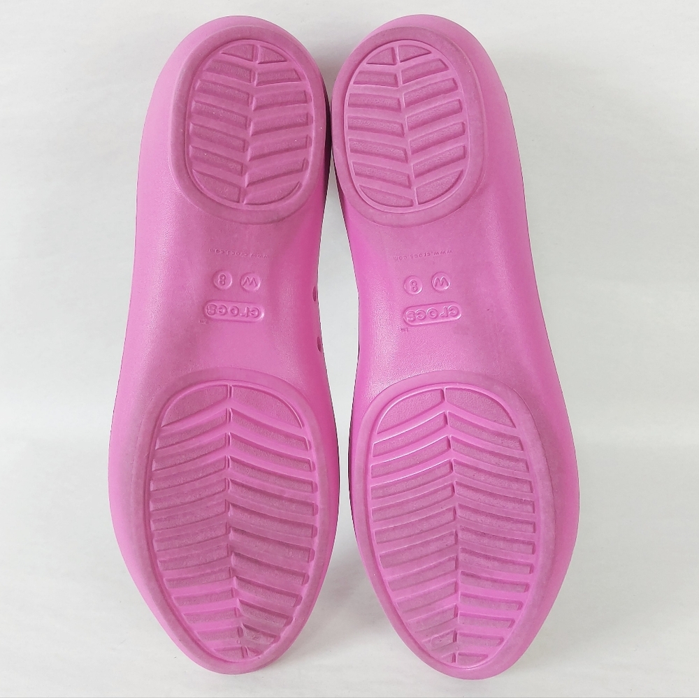 Crocs Women Lina Barbiecore Ballet Flats Size 8 Pink Chic Lightweight Slip-on - Picture 11 of 11